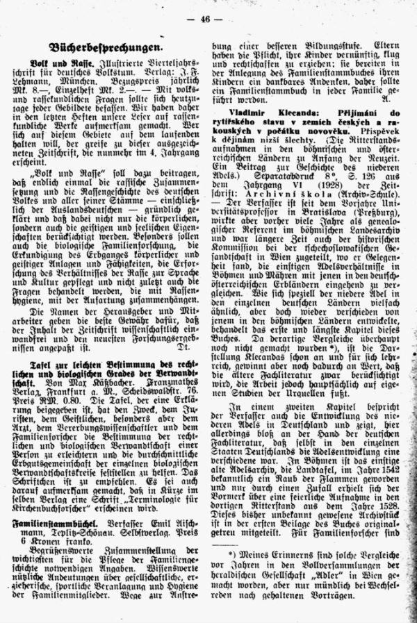 Tafel zur leichten Bestimmung des rechtlichen und biologischen Grades der Verwandschaft - Familienstammbücher - Prijimani do rytirskeho stavu v zemich ceskych a rakouskych v pocatku novoveku (Die Ritterstandsaufnahmen in den böhmischen und österreichischen Ländern zu Anfang der Neuzeit)