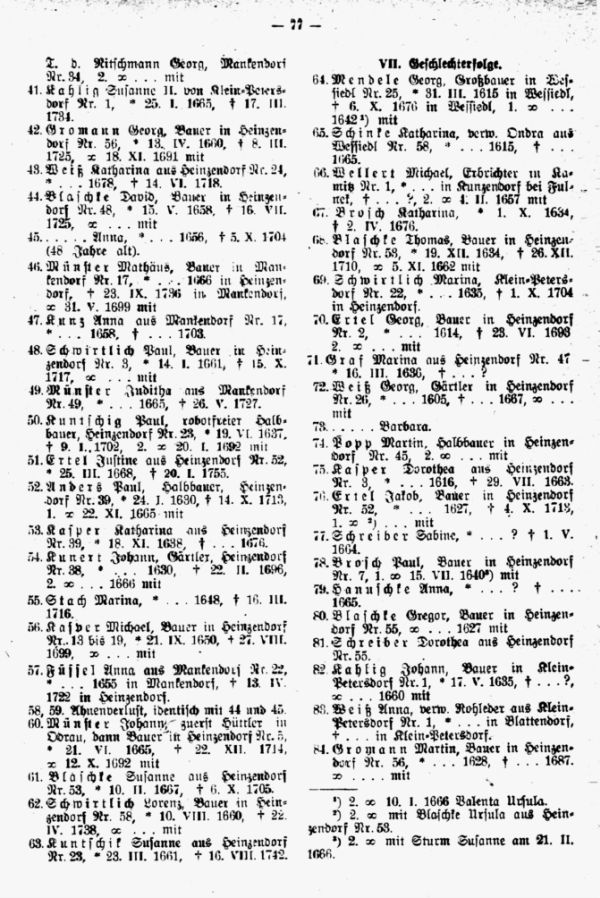 Ahnentafeln bekannter Sudetendeutscher:   4. Gregor Johann Mendl (Fortsetzung) - 2