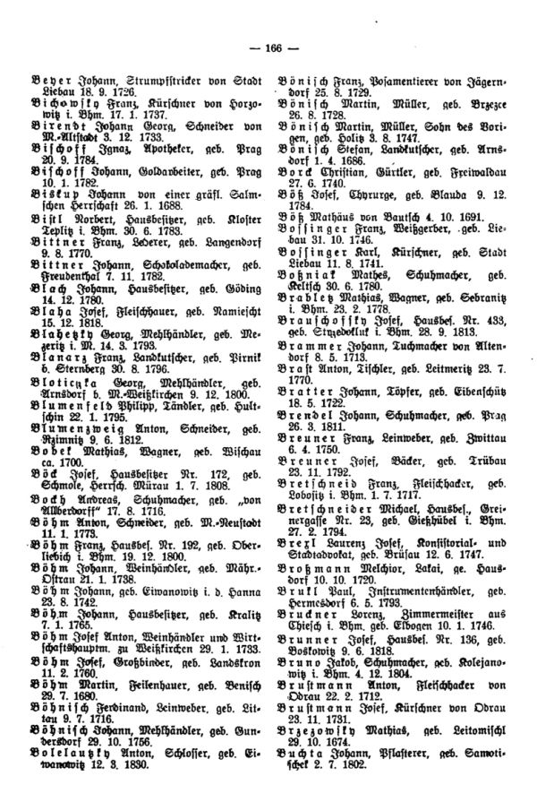 Olmützer Neubürger aus Böhmen, Mähren, Schlesien u. der Slowakei 1668-1848 - 3
