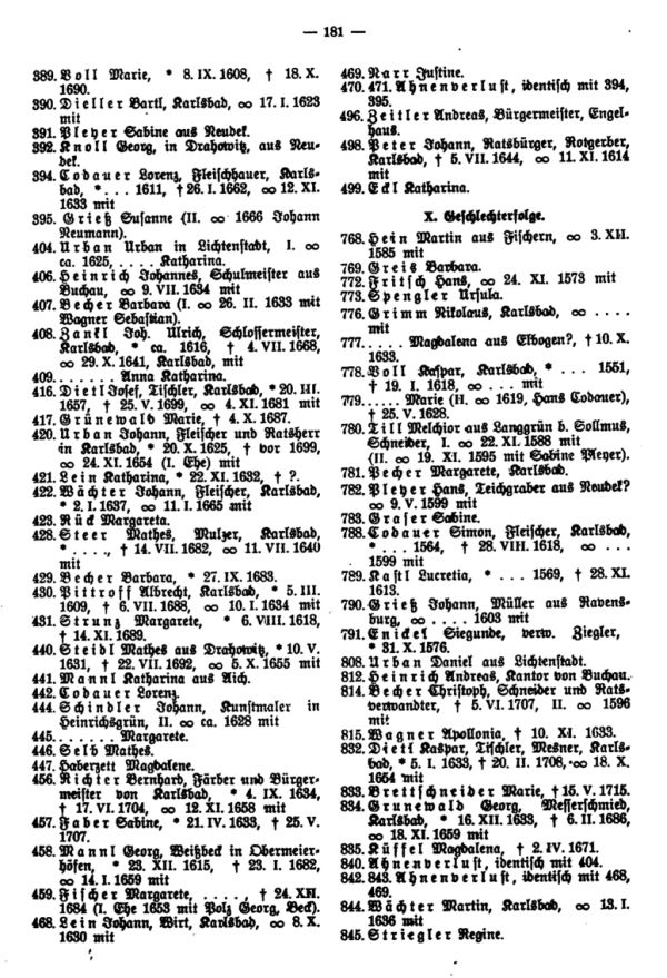 Ahnentafeln bekannter Sudetendeutscher:  12. Die mütterlichen Ahnen Erwin Guido Kolbenheyers - 3