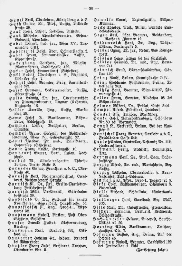 Nachträge zum Verzeichnis sudetendeutscher Familienforscher - 2