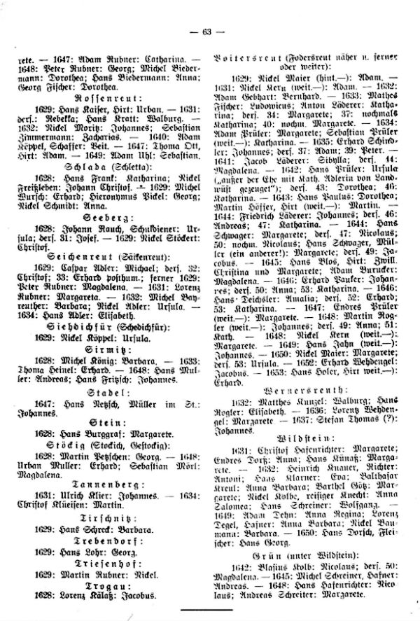 Evangelische Taufen Egerländischer Kinder im Kirchbuch zu Schönberg am Kapellenberg 1628-1654 - 4