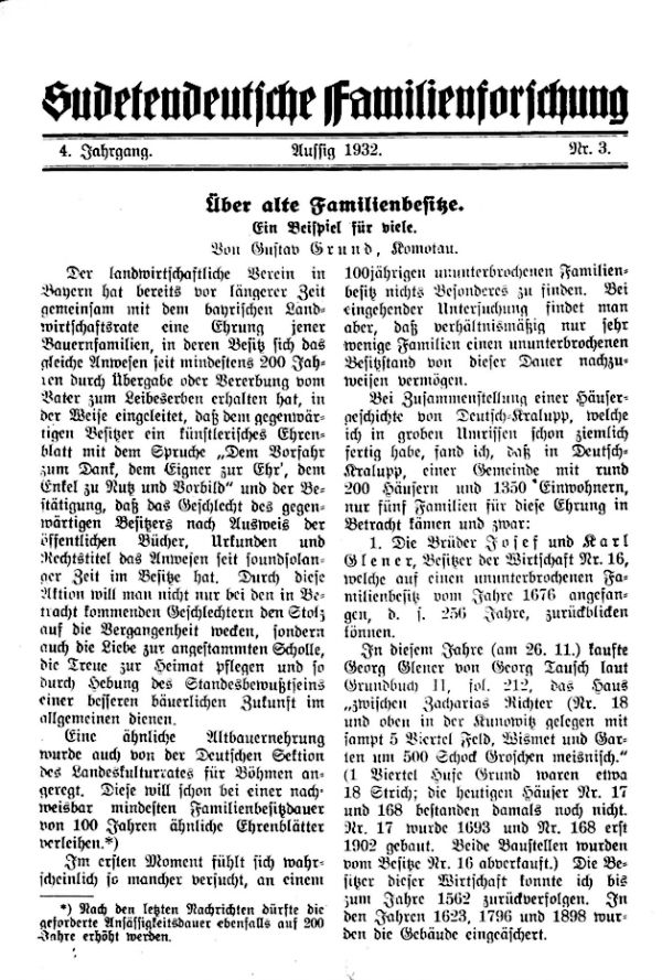 Über alte Familienbesitze - 1