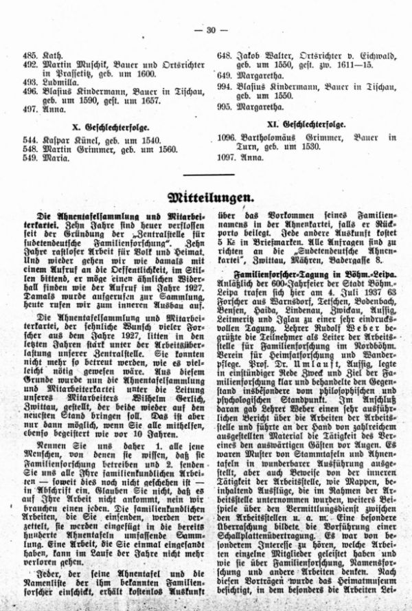 Die Ahnentafelsammlung und Mitarbeiterkartei