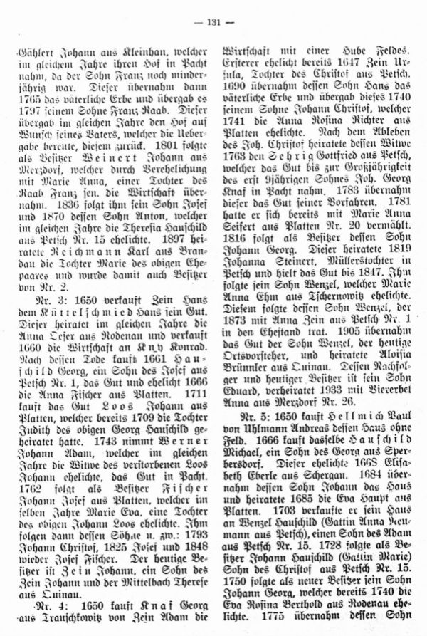 Besitzerfolgen der Gemeinde Petsch bei Platten (Erzgebirge) - 3