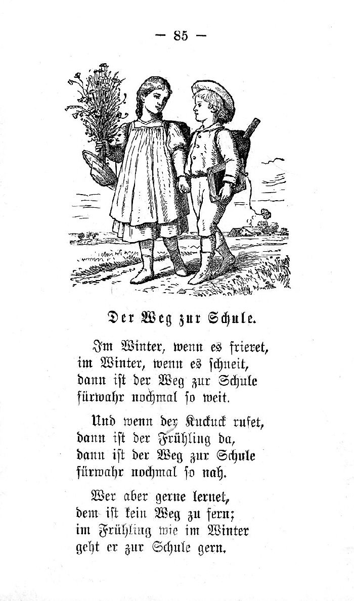 Deutsche Fibel -Der Weg zur Schule