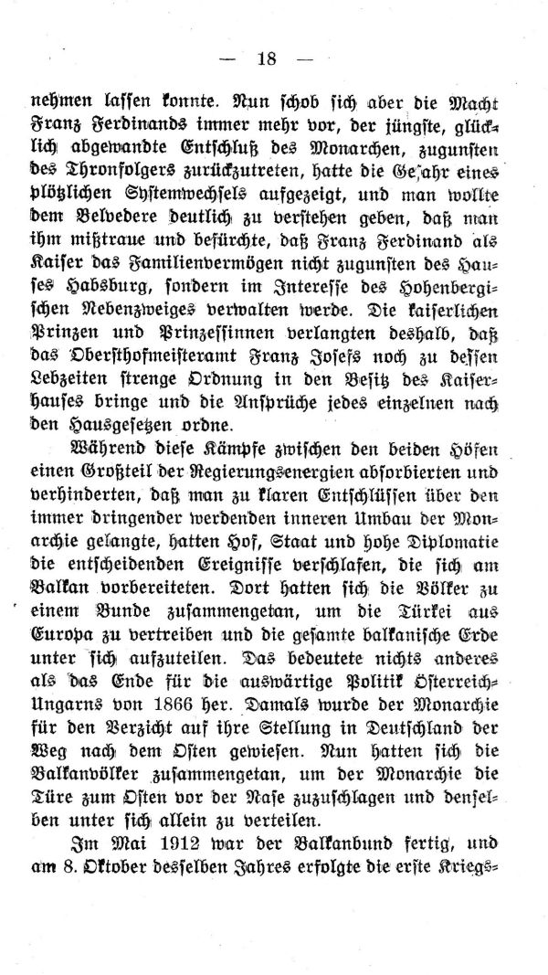 I. Kapitel: Hinter den Kulissen der Hof- und Hauspolitik von 1912-1914