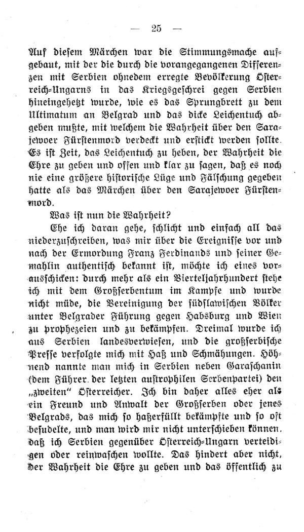 II. Kapitel: Die Wahrheit über den Fürstenmord von Sarajewo